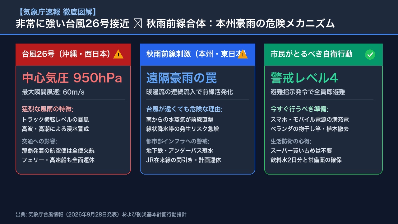 【徹底図解】台風26号と秋雨前線合体の豪雨メカニズムと避難基準
