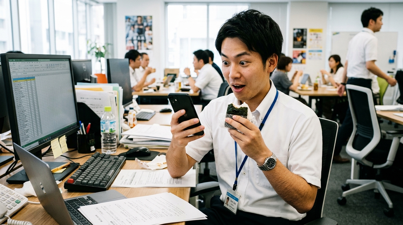 昼休みに公式発表を見て驚喜するゼルダファン